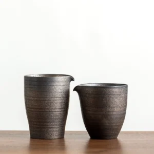 vintage gilded ceramic gong dao bei tea pitcher main product view