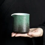 full view of 300ml vintage gradient ceramic gong dao bei tea pitcher