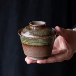 vintage handcrafted clay gaiwan 125ml front view