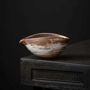 230ml handcrafted wabi-sabi ceramic fairness cup full view