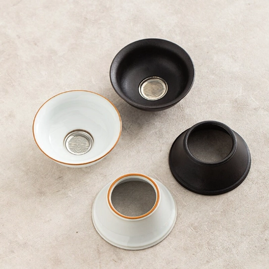 white ceramic loose leaf tea strainer dimensions reference