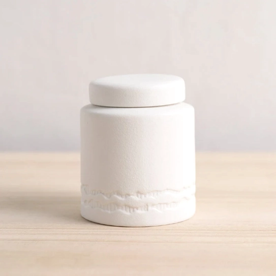 matte white airtight ceramic tea jar for loose leaf tea storage