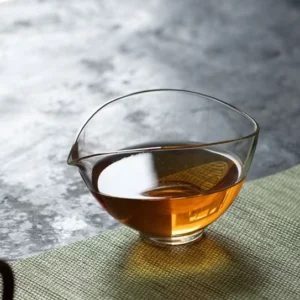 wide mouth lead free glass gong dao bei tea pitcher