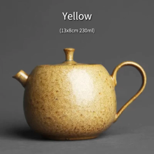 Yellow variant 230ml iron rust glaze ceramic teapot