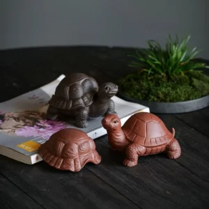 Yixing purple clay turtle loose leaf tea strainer full product view